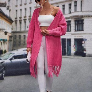 Hot Pink Womens Cardigan sweater